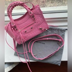 Balenciaga mini bubble gum pink city bag